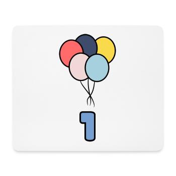 1. 1 AN. 1er ANNIVERSAIRE. ANNIVERSAIRE 1 AN - Tapis de souris (format paysage) - blanc - Devant