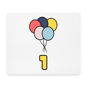 1. 1 AN. 1er ANNIVERSAIRE. ANNIVERSAIRE 1 AN - Tapis de souris (format paysage) - blanc - Devant