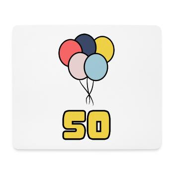 50. 50 ANS. 50e ANNIVERSAIRE. ANNIVERSAIRE 50 ANS. - Tapis de souris (format paysage) - blanc - Devant