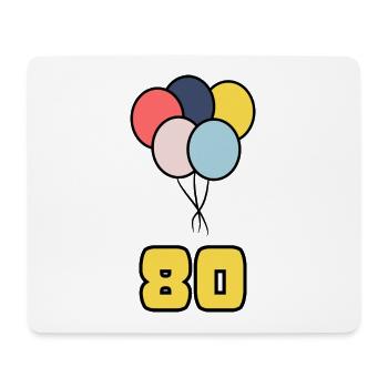 80. 80 JAHRE. 80-JÄHRIGES JUBILÄUM. GEBURTSTAG 80 JAHRE. - Mousepad (Querformat) - Weiß - Vorne