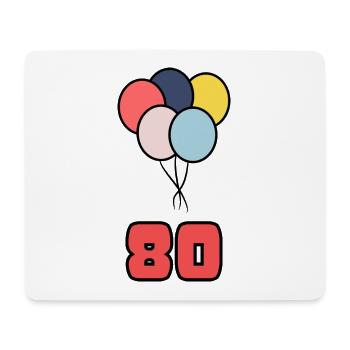 80. 80 ANS. 80e ANNIVERSAIRE. ANNIVERSAIRE 80 ANS. - Tapis de souris (format paysage) - blanc - Devant