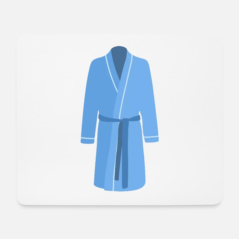 blauer Bademantel - Mousepad (Querformat) - Weiß