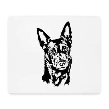 Australien Kelpie Portrait chiens chien Wilsigns - Tapis de souris (format paysage) - blanc - Devant