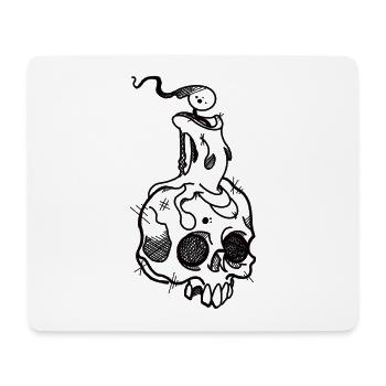 Crâne et Bougie - Tapis de souris (format paysage) - blanc - Devant