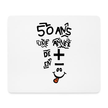 50 Jahre weniger Geburtstag 90 - Mousepad (Querformat) - Weiß - Vorne