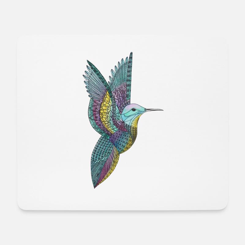 Kolibri - Mousepad (Querformat) - Weiß