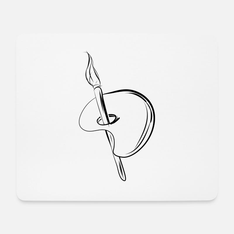 Farbpalette, kreativ, Künstler Geschenkidee Pinsel - Mousepad (Querformat) - Weiß