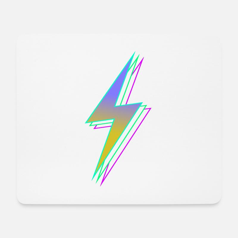 Blitz - Mousepad (Querformat) - Weiß