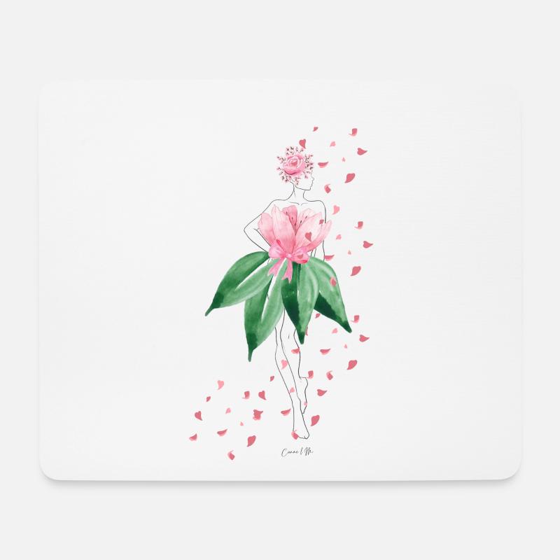 Blumenfrau4 - Mousepad (Querformat) - Weiß