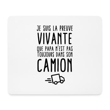 Preuve que papa n'est pas toujours dans son camion - Tapis de souris (format paysage) - blanc - Devant