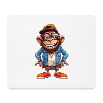 Streetart Affe Urban Rap Street Affe - Mousepad (Querformat) - Weiß - Vorne