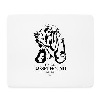 Basset Hound Maman Chien Chien Wilsigns - Tapis de souris (format paysage) - blanc - Devant