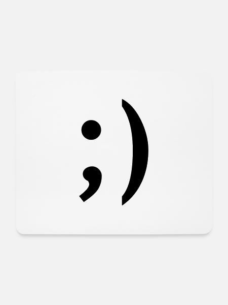 ;) smiley zwinker - Mousepad (Querformat) - Weiß