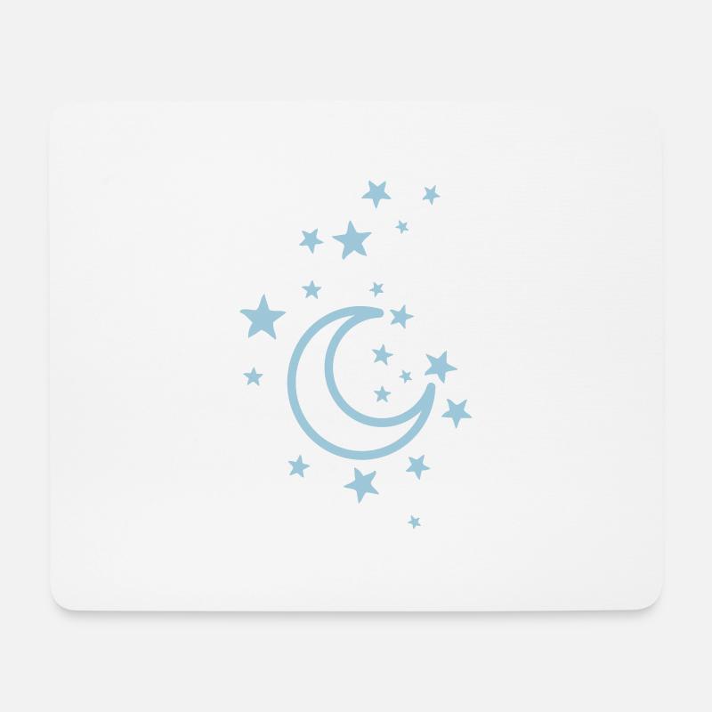 moon and stars - Mouse Pad (horizontal) - white