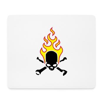 fire_skull_bones_b_3c - Mousepad (Querformat) - Weiß - Vorne