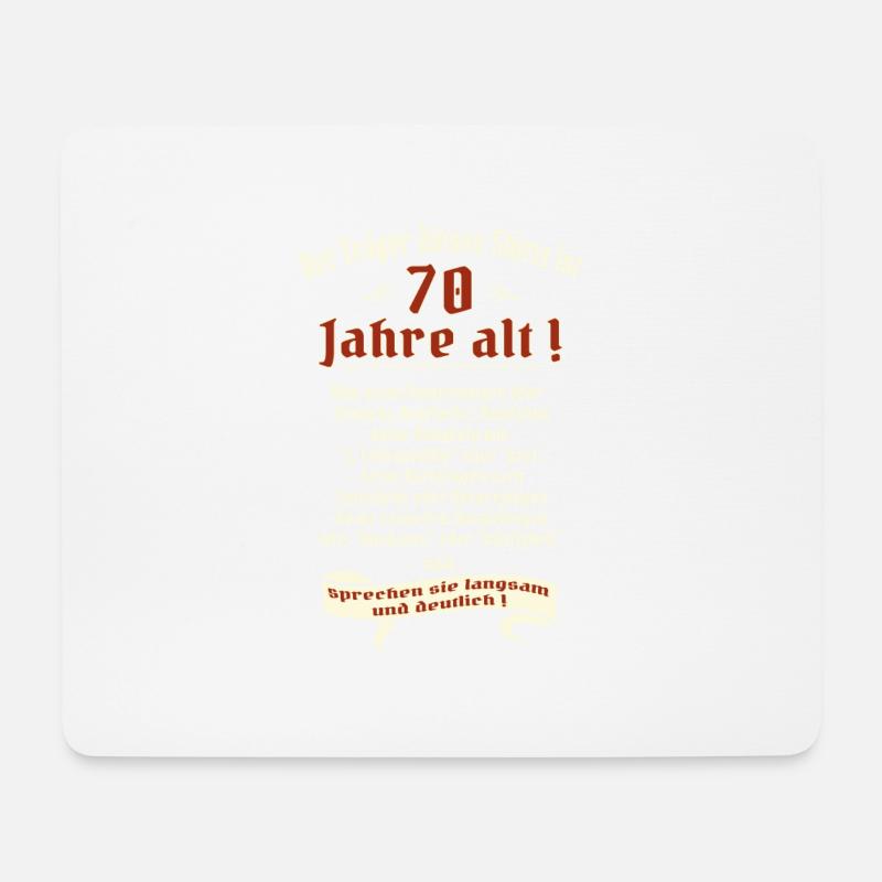 Geburtstags Shirt Träger 70 Jahre alt RAHMENLOS - Mousepad (Querformat) - Weiß