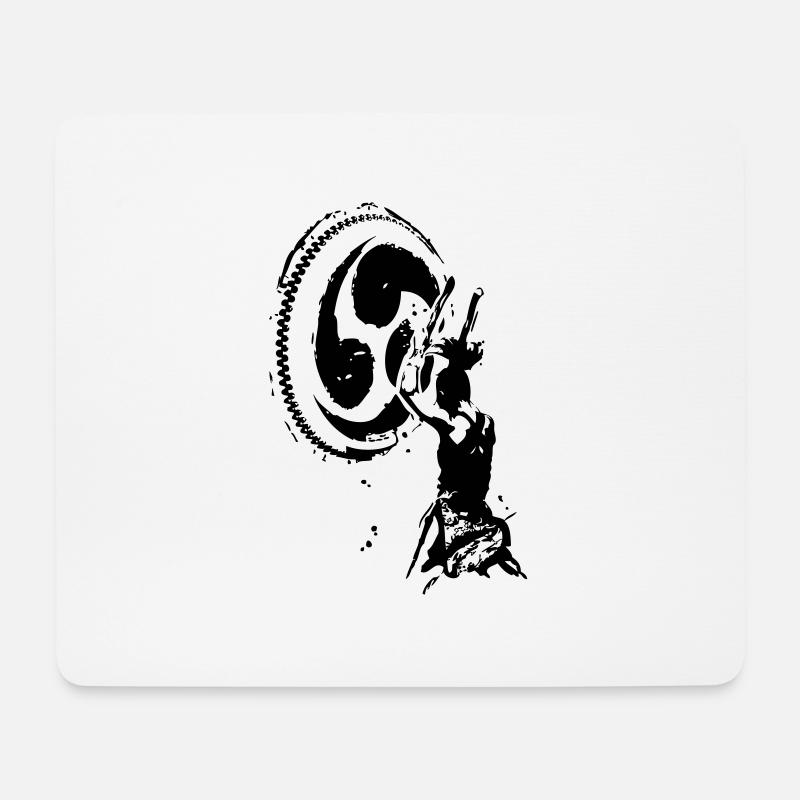 Odaiko Trommlerin - Mousepad (Querformat) - Weiß