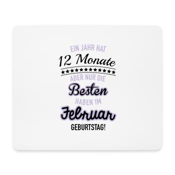 Nur die Besten Februar - Mousepad (Querformat) - Weiß - Vorne