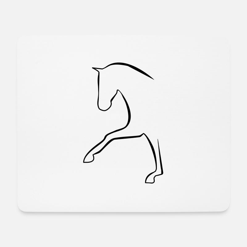 Dressurpferd - Mousepad (Querformat) - Weiß
