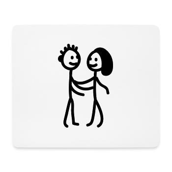 Strichmännchen Paar - line - Mousepad (Querformat) - Weiß - Vorne
