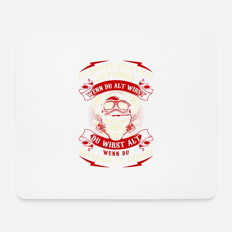 Motorrad fahren aufhören Biker - Mousepad (Querformat) - Weiß