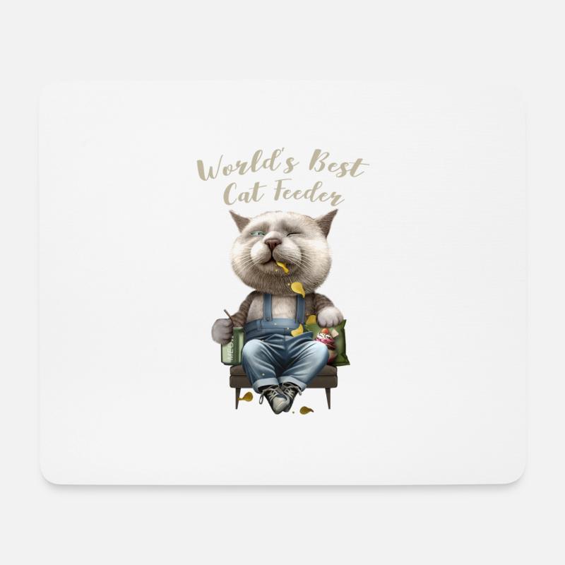 DER BESTE CAT FEEDER DER WELT - Mousepad (Querformat) - Weiß