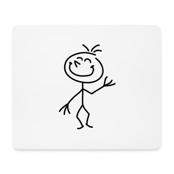 happy_stick_figure_1c - Mouse Pad (horizontal) - white - Front