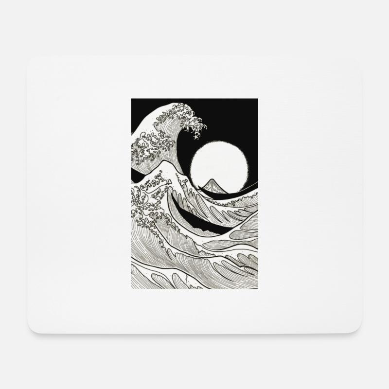 WAVE - Mousepad (Querformat) - Weiß