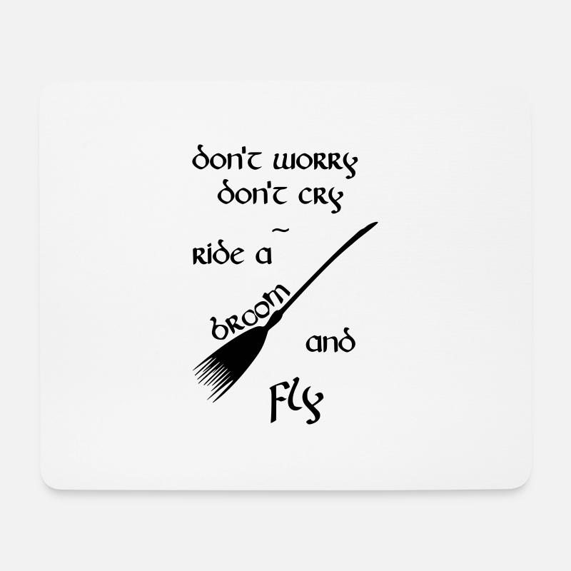 Hexenbesen lustiger Spruch Hexe witch Halloween - Mousepad (Querformat) - Weiß