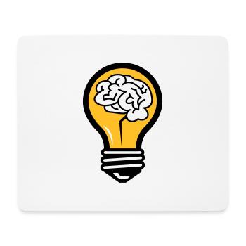 Light bulb with a brain - Mouse Pad (horizontal) - white - Front