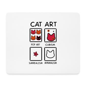 2541614 130217217 art du chat - Tapis de souris (format paysage) - blanc - Devant