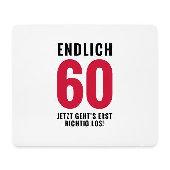 Endlich 60 - Geburtstag - Mousepad (Querformat) - Weiß - Vorne