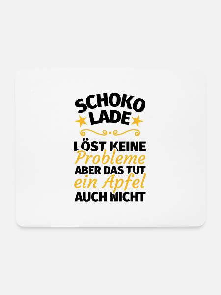 Schokolade lustig - Mousepad (Querformat) - Weiß