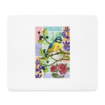 Titmouse in the garden - Mouse Pad (horizontal) - white - Front