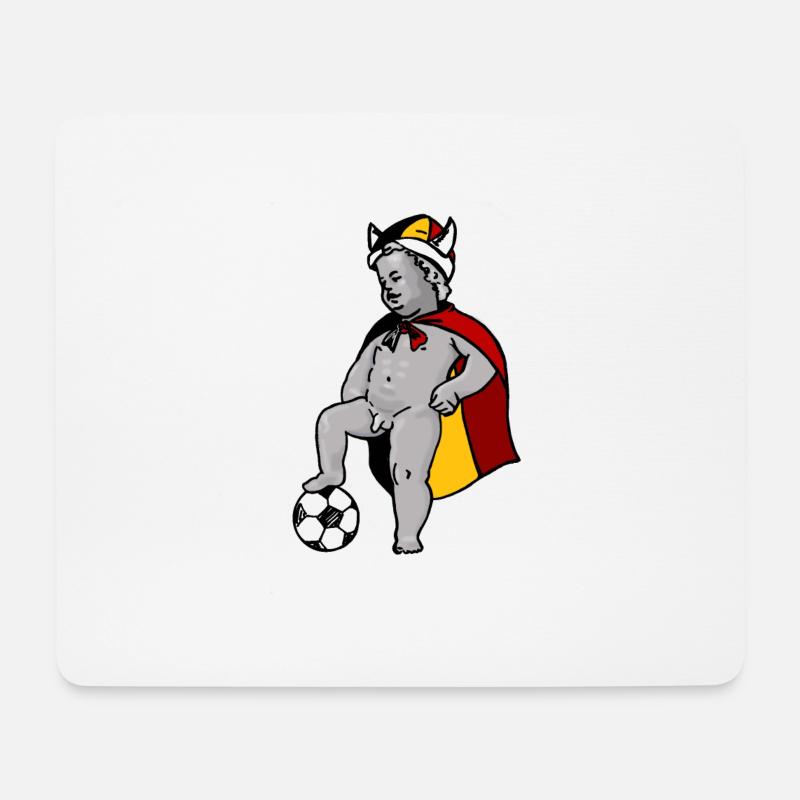 Manneken Pis / Weltcup / Fußball / - Mousepad (Querformat) - Weiß
