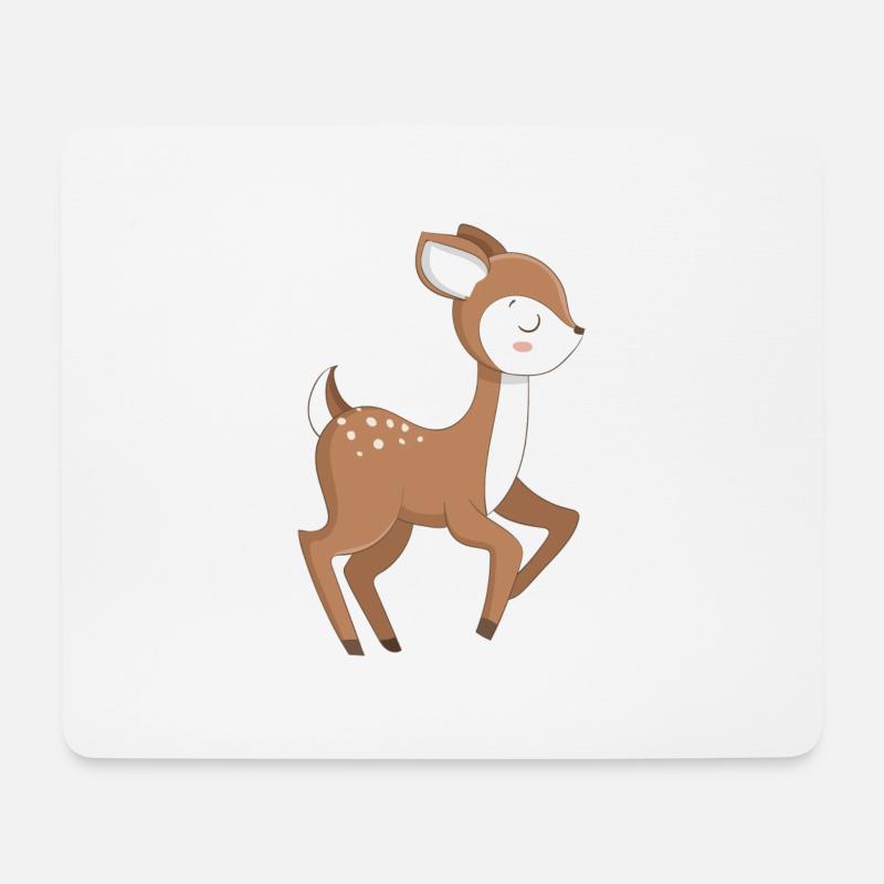 Reh Rehkitz - Mousepad (Querformat) - Weiß
