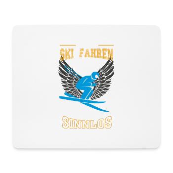 Skifahren Ski Skifahrer Leben sinnlos - Geschenk - Mousepad (Querformat) - Weiß - Vorne