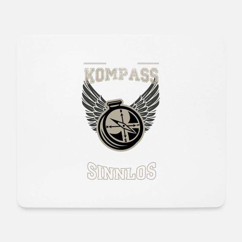Kompass Geocaching Leben sinnlos - Geschenk - Mousepad (Querformat) - Weiß