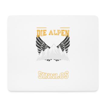 Alpen Berge Leben sinnlos - Mousepad (Querformat) - Weiß - Vorne
