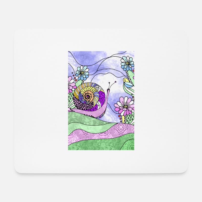 Schnecke - Mousepad (Querformat) - Weiß