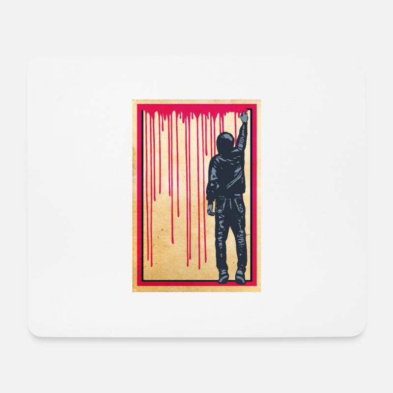 STREET ART - SPRAY BOY Poster - Mousepad (Querformat) - Weiß