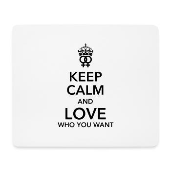 keep calm and love who you want - lesbian - Mouse Pad (horizontal) - white - Front