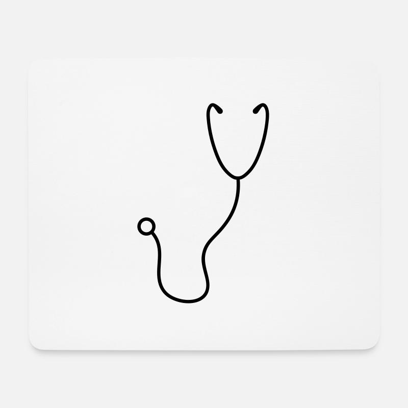 Stethoskop abhoeren herzschlag puls verarzten kran - Mousepad (Querformat) - Weiß