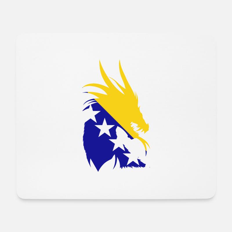 Bosnien Herzogowina Drache Flagge - Mousepad (Querformat) - Weiß