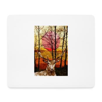 Hirsch - Mousepad (Querformat) - Weiß - Vorne