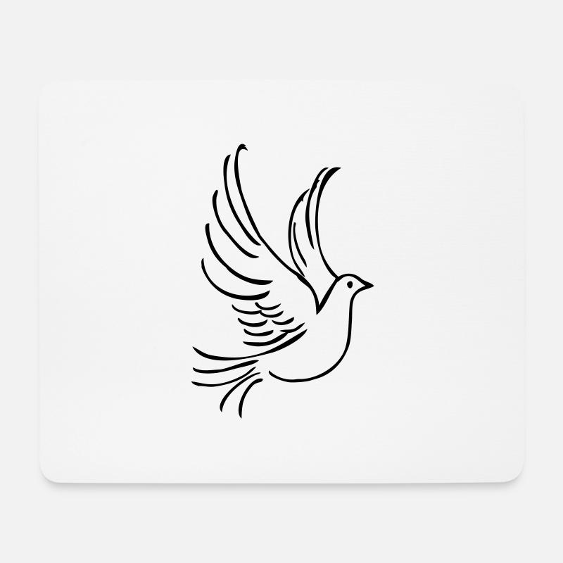 taube - Mousepad (Querformat) - Weiß