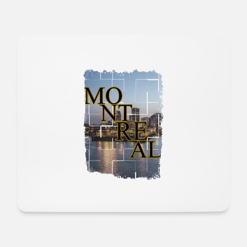 Stadtbild von Montreal Hafen Nacht - Mousepad (Querformat) - Weiß