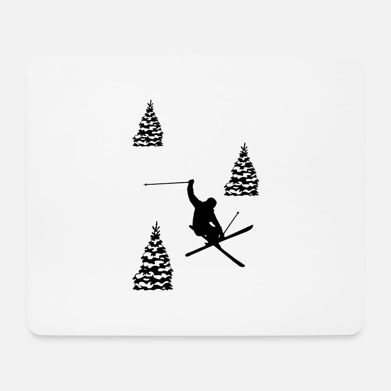 ski - Mousepad (Querformat) - Weiß