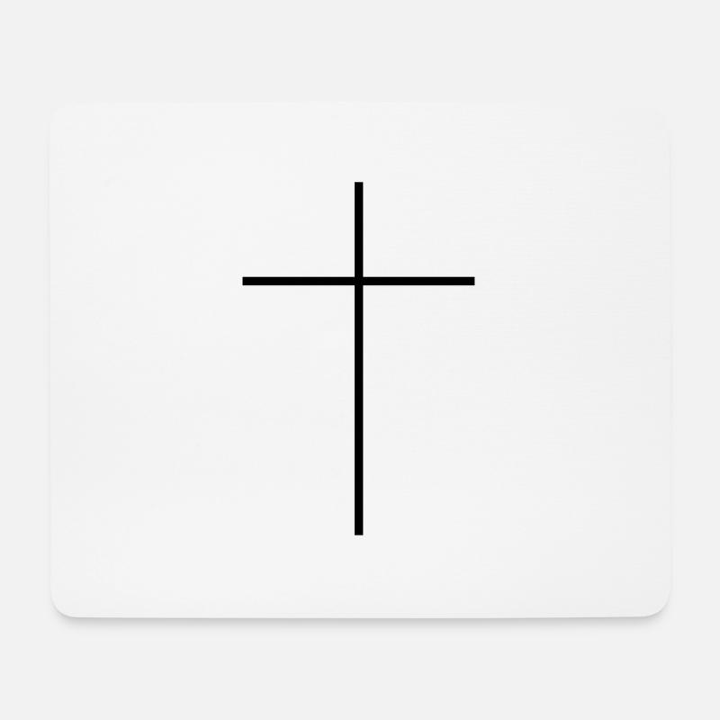 Kreuz Schlicht Shirt - Mousepad (Querformat) - Weiß