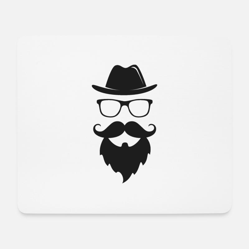 The Hipster - Mousepad (Querformat) - Weiß